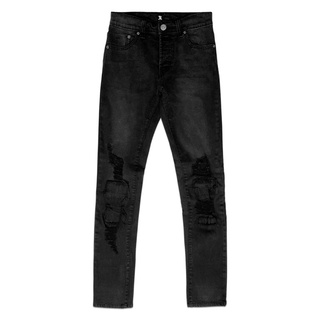 TZ PATCH RIPPED DENIM - BLACK