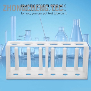 Zhongcheng Tec 6 ช่องชั้นวางหลอดทดลองพลาสติกสีขาวสําหรับห้องปฏิบัติการ