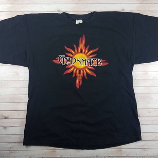 เสื้อยืดผ้าฝ้าย แขนสั้น พิมพ์ลายวงร็อค Murina 1990s Godsmack สไตล์วินเทจ สีดํา IHkmaj80LAdoik95