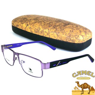 CAMEL แว่นตา รุ่น CA-12746 สีม่วง กรอบเต็ม ขาสปริง วัสดุ สแตนเลส สตีล (สำหรับตัดเลนส์) กรอบแว่นตา Eyeglasses