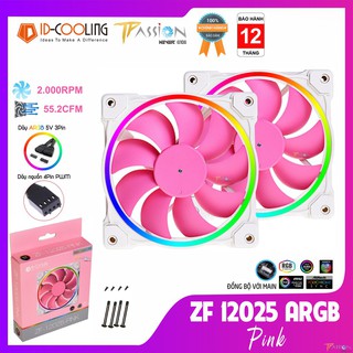 ID-COOLING FAN CASE 12cm ZF-12025-PINK-ARGB พัดลมสีชมพู ประกัน 2 ปี