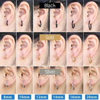 ต่างหูห่วง จิวหู สแตนเลสแท้ 316L สำหรับผิวแพ้ง่าย Stainless Steel Earrings [รหัส K]