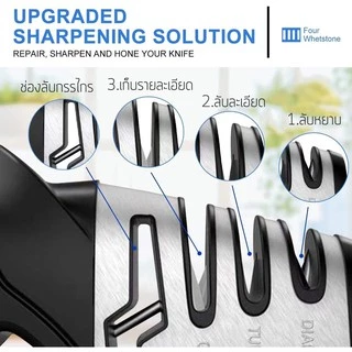 ที่ลับมีด แท่นลับมีด ที่ลับกรรไกร อุปกรณ์ลับของมีคม แท่นลับสแตนเลส 4in1 หินลับมีด Knife Sharpener