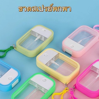 2S_HOME ขวดสเปรย์พกพา ขวดพลาสติก พร้อมเคสซิลิโคน หัวฉีดละอองฝอย ขนาด50Ml แบบหมุนเติม