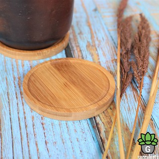 ถาดรองกระถางไม้ไผ่ทำมือนำเข้า 1 ชิ้น  BT104 natural bamboo pot tray