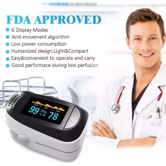 （สีขาว ）Fingertip Pulse Oximeter เครื่องวัดออกซิเจนในเลือด วัดออกซิเจน วัดชีพจร วัดอัตราการเต้นหัวใจ วัดออกซิเจนในเลือด