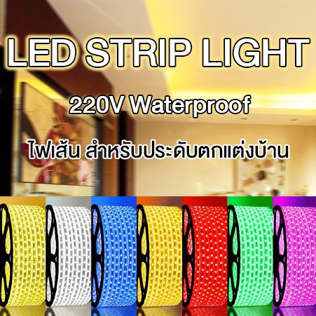 LED Strip Light 2835 220V ไฟเส้น led สำหรับตกแต่ง ห้องนอนหรือร้านค้า กันน้ำ แข็งแรงทนทาน