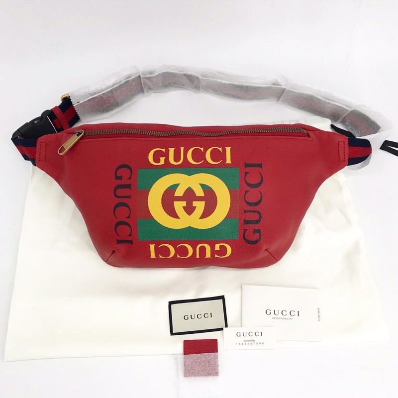 new! gucci belt bag ใบใหญ่สีแดง