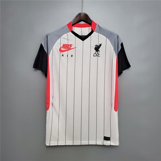 เสื้อกีฬาแขนสั้น ทรงหลวม ลาย Liverpool fourth distance thai สําหรับผู้ชาย 2020 2021