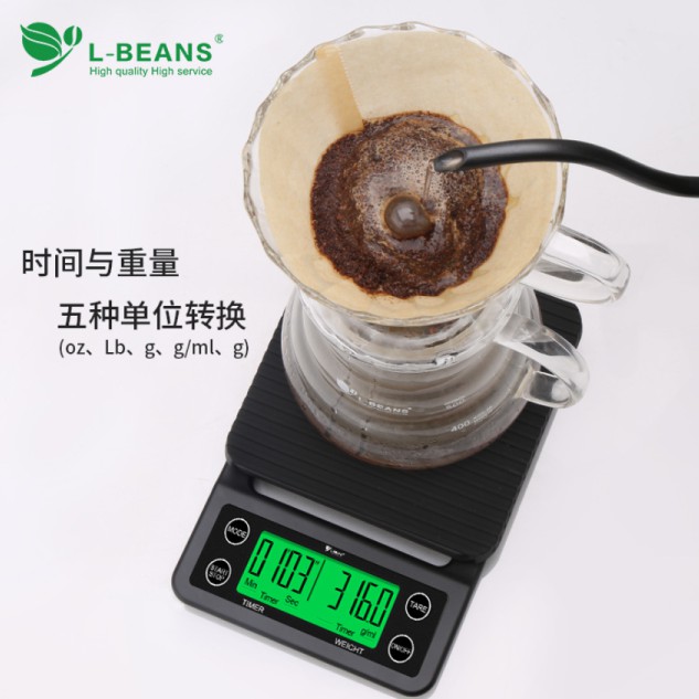 เครื่องชั่งดิจิตอลพร้อมนาฬิกาจับเวลา สำหรับกาแฟดริบ Digital scale with timer for coffee drip