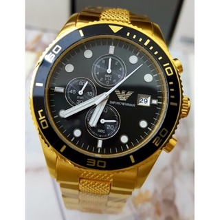 AR5857 ARMANI Gents Chronograph Black Dial - Gold