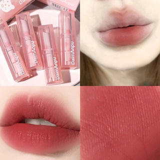 Daimanpu ลิปสติก เนื้อกํามะหยี่ ลายหมี สีชมพู ไม่จางง่าย