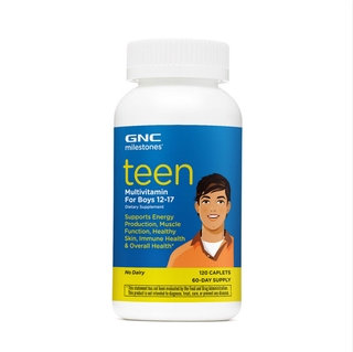 GNC Milestones Teen Multivitamin For Boys 12-17 วิตามินรวมสำหรับวัยรุ่น วิตามินรวม เด็กชาย สหรัฐอเมริกา