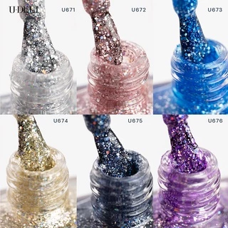 สีทาเล็บกึ่งเจล (ไม่อบ) U-DELI Vegan Glitter กลิตเตอร์ 16ml กลิตเตอร์เม็ดใหญ่ผสมเม็ดเล็ก Group