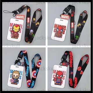 Marvel Avengers Spiderman Iron Man สไตล์ฮัลก์ฮัลก์ ป้ายห้อยบัตร Card Holder +Neck Lanyard กรอบใส่บัตร พร้อมสายผ้าคล้องคอ ที่ใส่บัตรกรอมบัตร สายคล้องบัตร ใส่บัตรพนักงาน