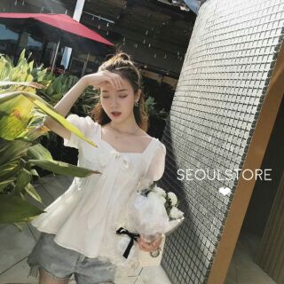 เสื้อสไตล์โคเรีย สีขาวสุดน่ารัก