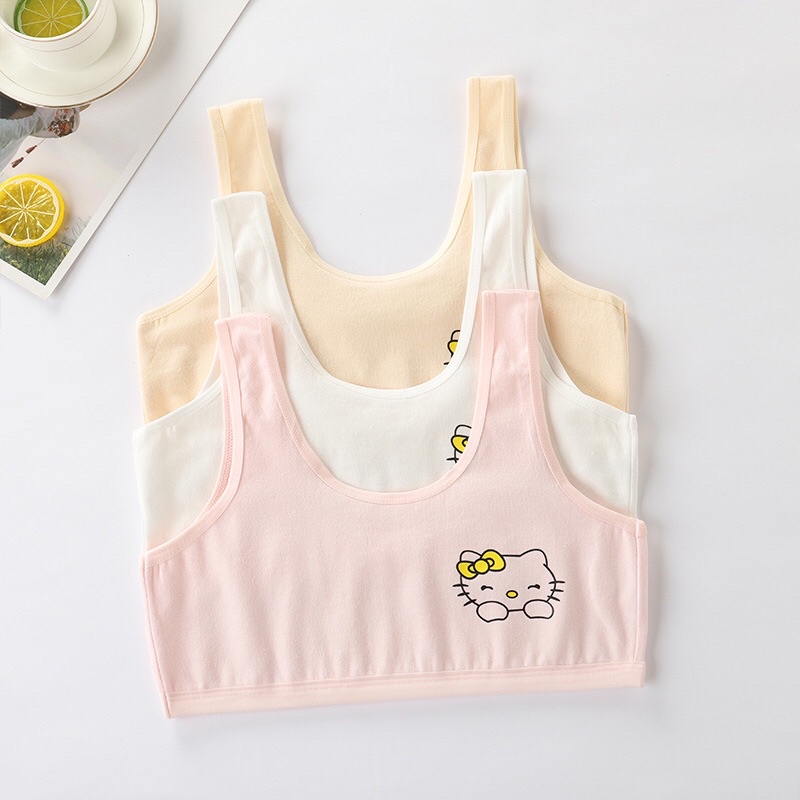 🐱ใหม่ 10-14ปี วัยรุ่นเสื้อชั้นในเด็ก (ลายคิดตี้) 🇹🇭พร้อมส่ง🇹🇭
