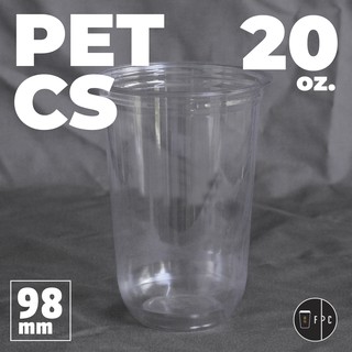 แก้วพลาสติก FPC PET CS - 20oz. Ø98 พร้อมฝา [50ชุด]