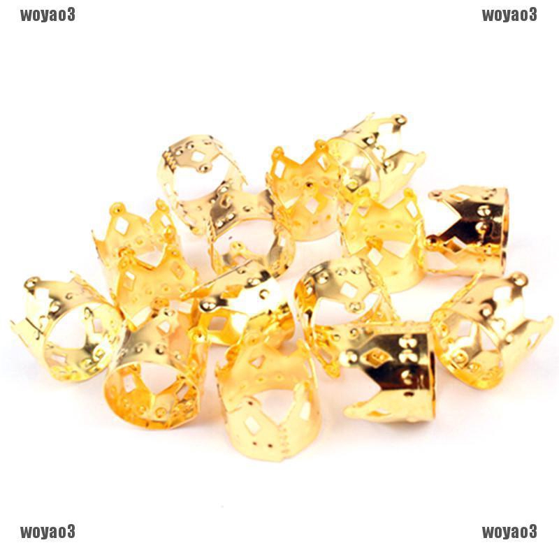 20 PCS Dreadlock Beads Gold Silver Dread Hair Braid Adjustable Cuff