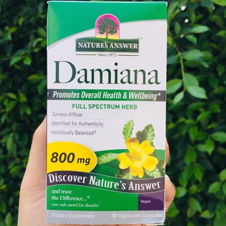 ใบแดมเมียนา Damiana Leaf 800 mg 90 Vegetarian Capsules (Natures Answer®) เพิ่มสมรรถภาพทางเพศ เพิ่มพละกำลัง