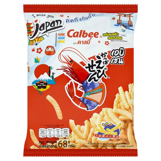 🔥สินค้าขายดี!! คาลบี้ ข้าวเกรียบกุ้ง รสดั้งเดิม 68กรัม Calbee Original Flavoured Prawn Crackers 68g