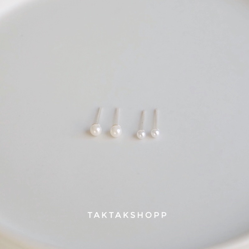 ต่างหูเงินแท้92.5%ประดับมุกน้ำจืด | Pearl Earring Silver 92.5%