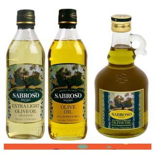 น้ำมันมะกอก Sabroso ทั้ง 3 สูตร Extra light , 100% Pure และ Extra Virgin ซาโบรโซ (น้ำมันมะกอกธรรมชาติ 100%)  ขนาด 500 ML