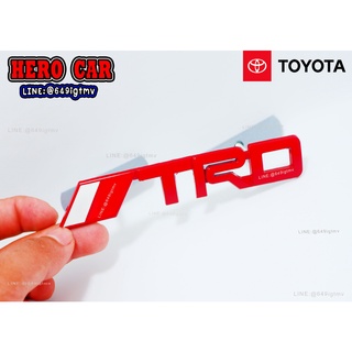 โลโก้ LOGO TRD งานโลหะ สีแดง ติดหน้ากระจังรถยนต์ TOYOTA ได้ทุกรุ่น