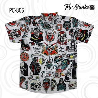 ⚡ ส่งฟรี⚡เสื้อเชิ้ตอาเสี่ย แนวเวอร์ งานต่อลาย Mr-Junko เกรดพรีเมี่ยม PC-805