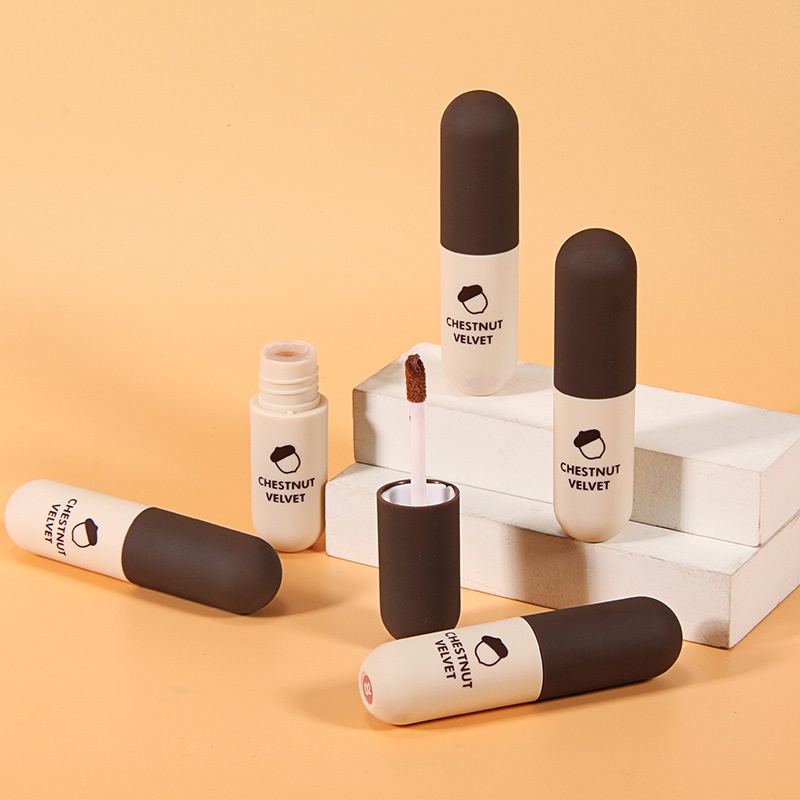 2021new┅☾Hengfang's new product candied chestnut lip lip glaze milk coffee apricot caramel lipstick Y;LIETHN