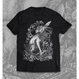 เสื้อยืดโอเวอร์ไซส์เสื้อยืด พิมพ์ลาย HARE with Bramble CELTIC Irish Pagan Nature Hunting สําหรับผู้ชายS-3XL