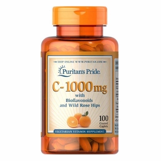 Puritans Pride Vitamin C 1000 mg 100 Capsules Bioflavonoids วิตามินซี ไบโอฟลาโวนอยด์ สหรัฐอเมริกา