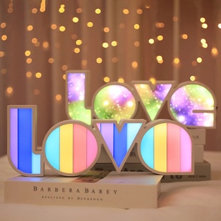 LOVE Neon รักนีออน โคมไฟตกแต่ง ไฟตั้งโต๊ะ โคมไฟหัวเตียงประดับของขวัญ วาเลนไทน์