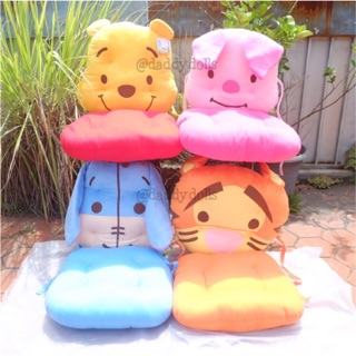 เบาะรองนั่ง พร้อมพนักพิง Pooh หมีพูห์ &amp; Eeyore อียอร์ &amp; Piglet พิกเล็ต &amp; Tigger ทิกเกอร์ 15นิ้ว Winnie the Pooh พู หมีพู