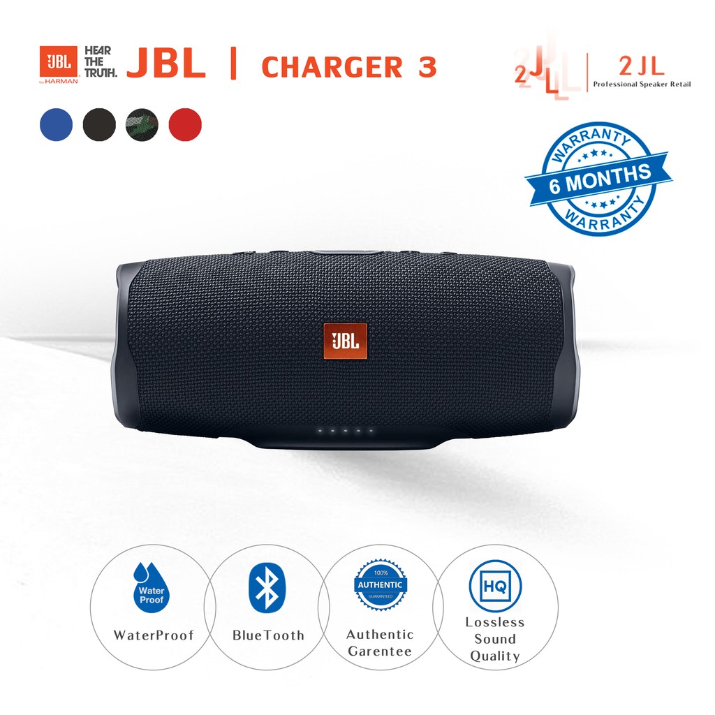 JBL Charge3ลำโพงบลูทูธ เครื่องเสียง JBL Bluetooth Speaker  ลำโพงกลางแจ้ง บลูทูธไร้สาย Black