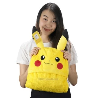 ผ้าห่มฮู้ด ปิกาจู ลิขสิทธิ์แท้ / ผ้าห่ม Pikachu / ผ้าห่ม โปเกม่อน Pokemon