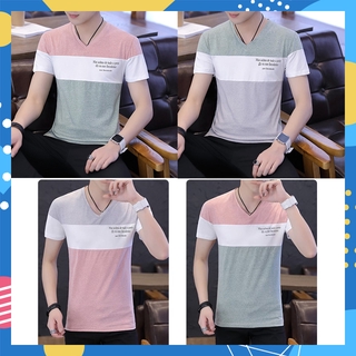 Man.shop 😎เสื้อยืดคอวีโทนสีไม่แรงใส่สุภาพ เข้าได้กับทุกงาน