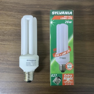 SYLVANIA  หลอดตะเกียบ หลอดประหยัดไฟ 26W ขั้วE27 / MINI-LYNX T LONG LIFE 3U 827 สีวอร์มไวท์ (เหลือง)