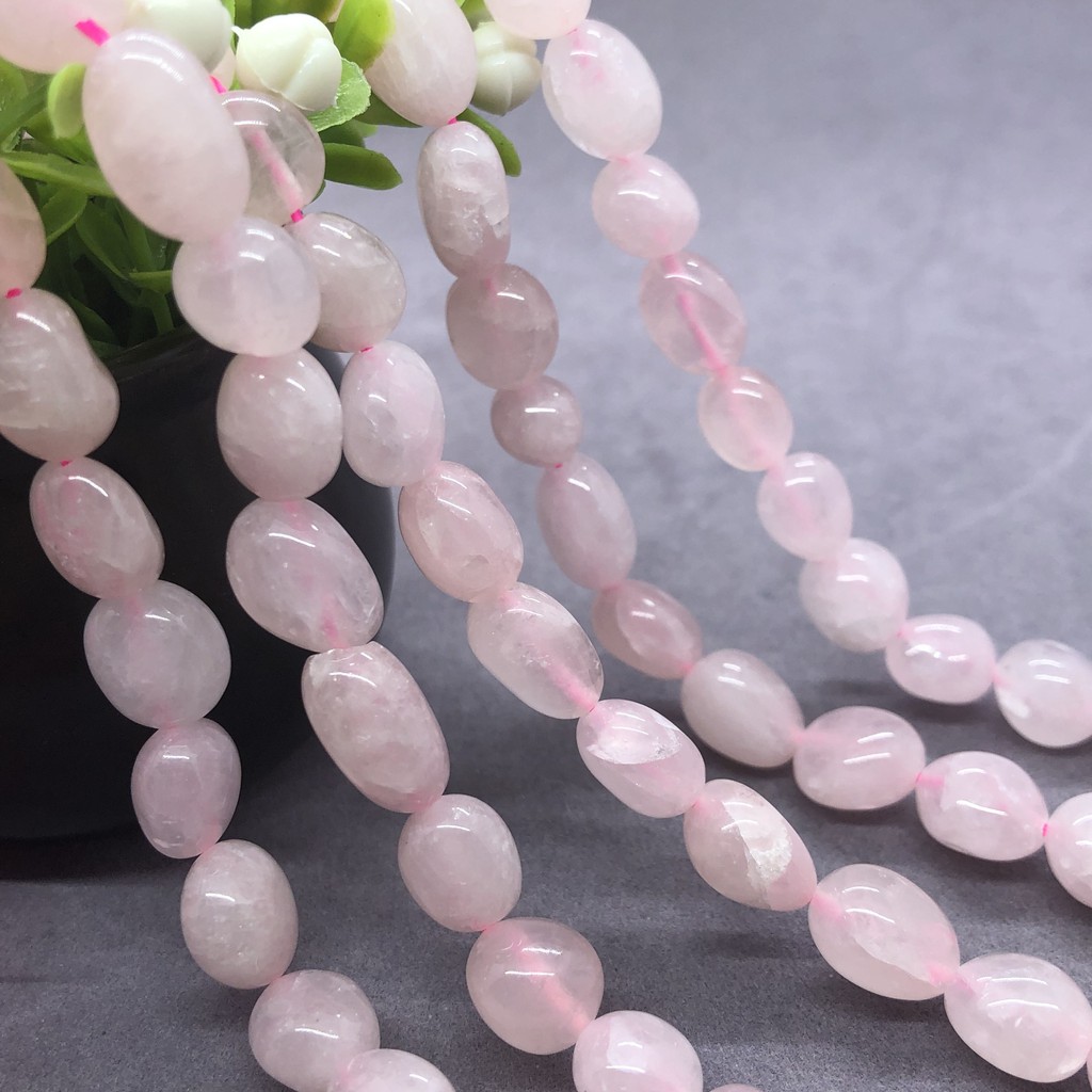 Rose Quartz Beads Natural Loose Stone Semi Precious รูปที่ 2