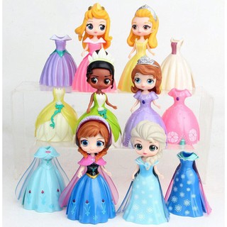 SET 1 - โมเดล เจ้าหญิง เปลี่ยนชุด ตุ๊กตาเจ้าหญิง เปลี่ยนชุดได้ Disney Princess แต่งตัวตุ๊กตา