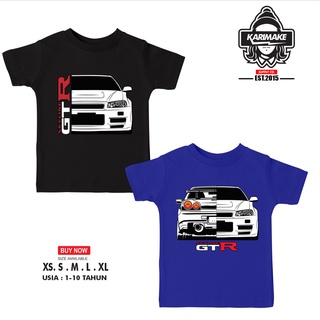 เสื้อยืด พิมพ์ลาย Kmws NISSAN R34 GODZILLA SKYLINE GTR FV สําหรับผู้ชาย