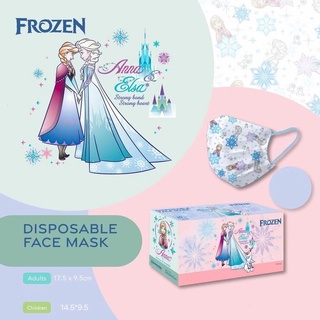 14design ใหม่ หน้ากาก ลายการ์ตูน Frozen Elsa Ariel PrincessFace 3PLY สําหรับเด็ก ผู้ใหญ่ PKT 000