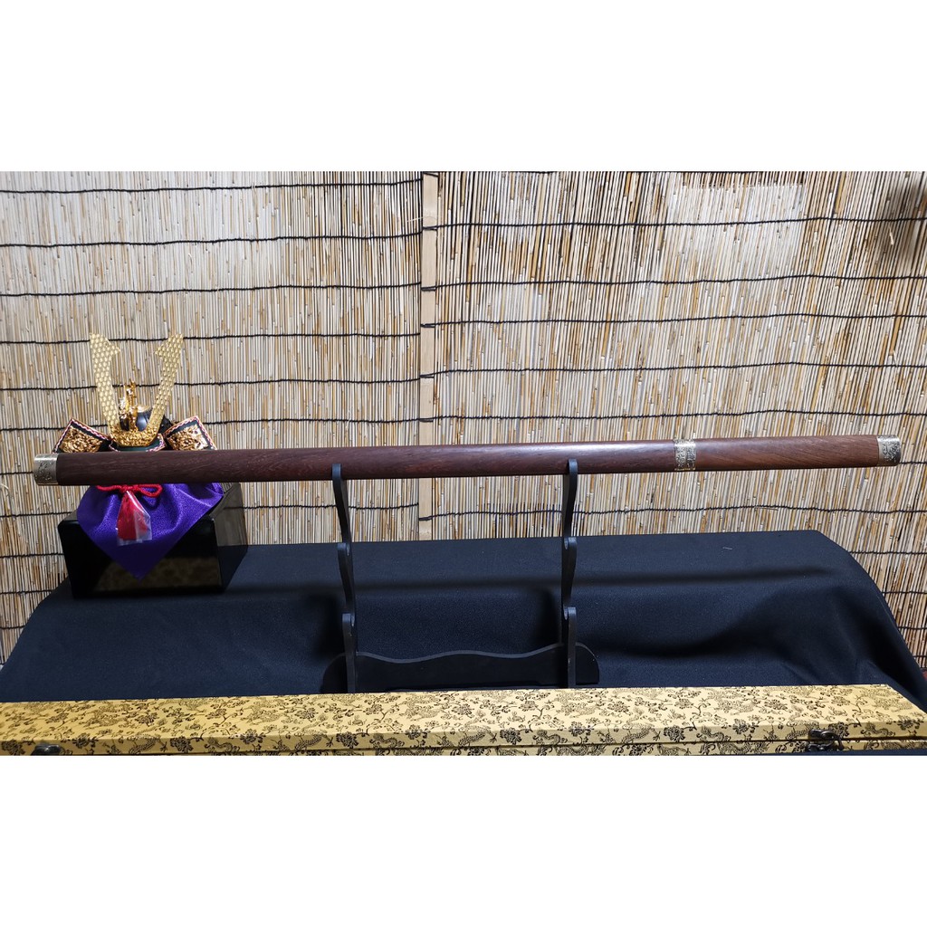 ดาบซามูไร ชิราซายะ ใบตรง Samurai Shirasaya ไม้สาธรแท้ เปิดคม 100% High carbon 1060