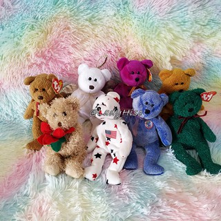 💥 ของสะสม TY 💥 หมีทีวาย 8 นิ้ว set 2 Beanie Baby ตุ๊กตา ตุ๊กตาหมี Ty ป้ายแท้ ตุ๊กตาผ้าขน ตุ๊กตาทีวาย หมีวินเทจ