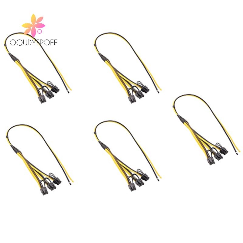 สายเคเบิ้ลอะแดปเตอร์ 1 To 3 6 P 2p Miner 8 Pin Gpu Video Card Wire ...
