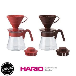 JARIO x HARIO ชุดดริปเปอร์ V60 HARIO พลาสติก พร้อมเหยือกแก้ว (แท้จากญี่ปุ่น) HARIO V60 Plastic Dripper Set with Server