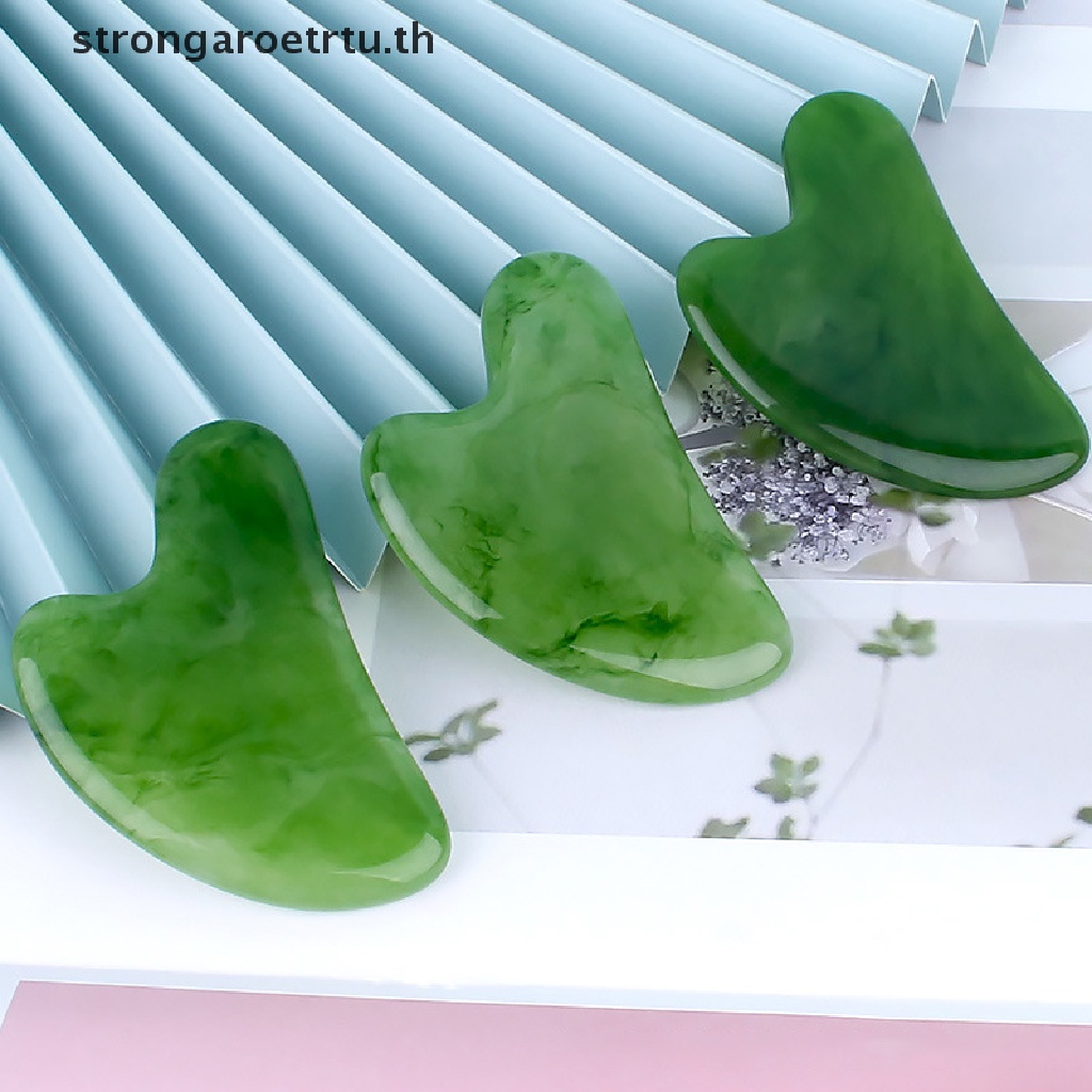 Strongaroetrtu หินหยกกัวซา เรซินธรรมชาติ สําหรับนวด กําจัดริ้วรอย