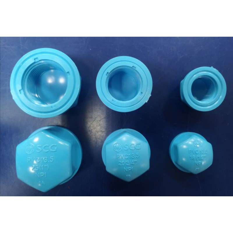 ฝาครอบ​พีวึซีเกลียวใน​ ตรา​ SCG​ ขนาด​ 1/2", 3/4", 1"