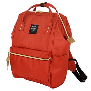 Anello Authentic Anello Japan Imported Canvas ผ้าใบ Unisex Backpack กระเป๋าเป้สะพายหลัง - Dark Orange สีส้มเข้ม