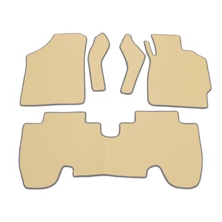 K -RUBBER พรมปูพื้นรถยนต์ Toyota Yaris ปี 2008-2012 รุ่น E (สีครีม) ชุดECO SETลายกระดุม 5 ชิ้น